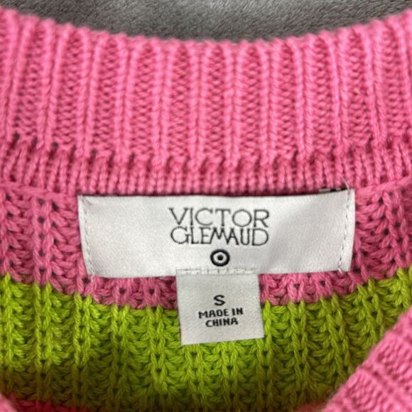 Victor Glemaud X Target Small Pink Green Striped Long Sleeve Sweater Dress - Picture 5 of 9